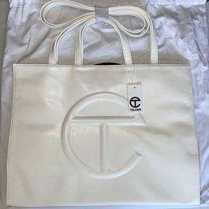 Large White Telfar Shopping Bag